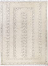 Vita spetsporten Mattan är tillverkad i halvflossa, även kallad reliefflossa, av ryaull från svenska får och vävd 