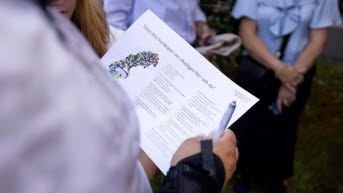 I Sveriges riksdags tält fanns aktiviteter med fokus på demokrati.